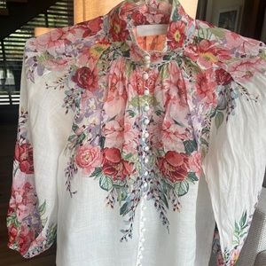 Zimmermann Floral-print linen Blouse - size 2